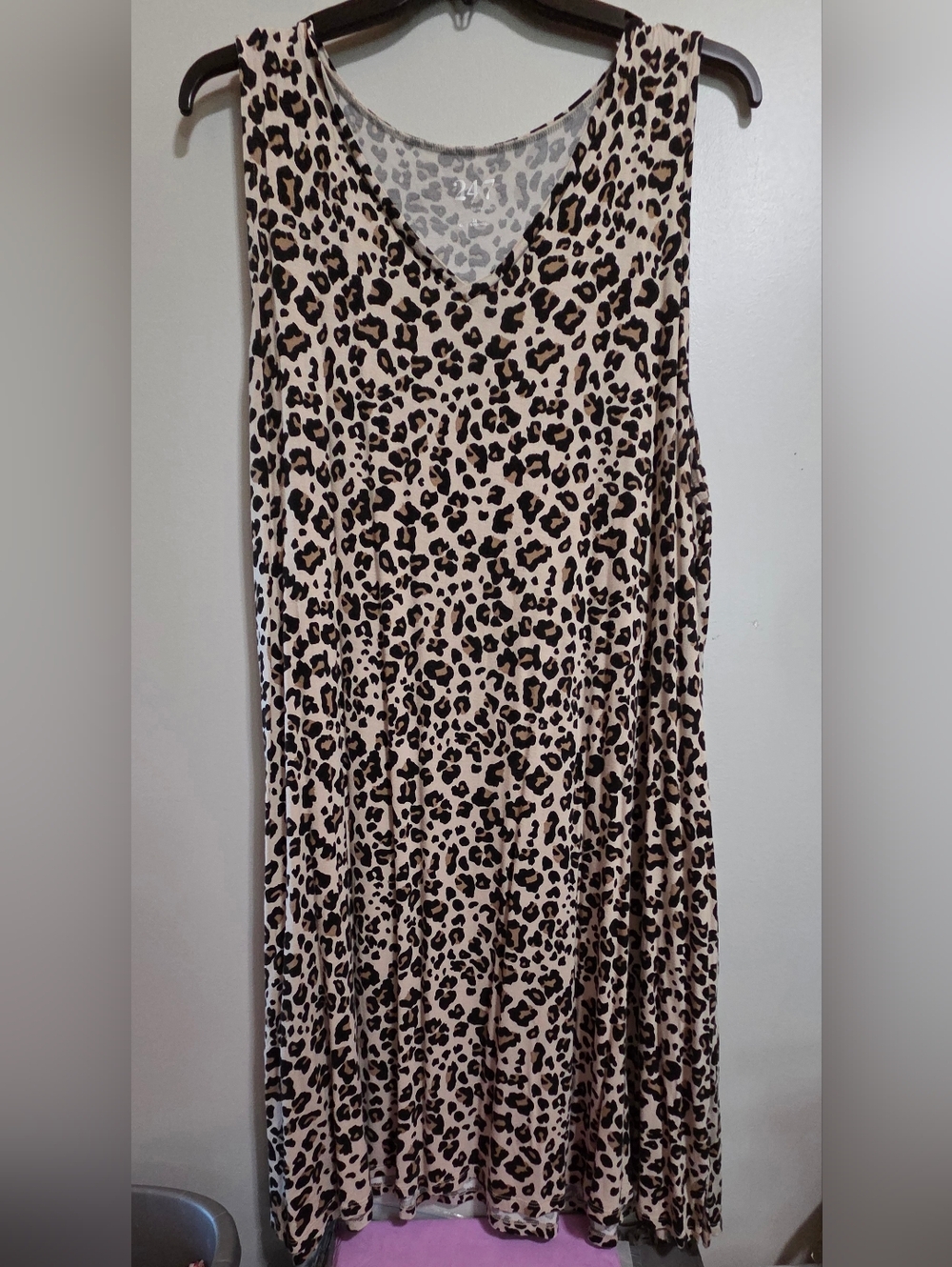 Maurices Beige and Black Leopard-Print Maxi Dress